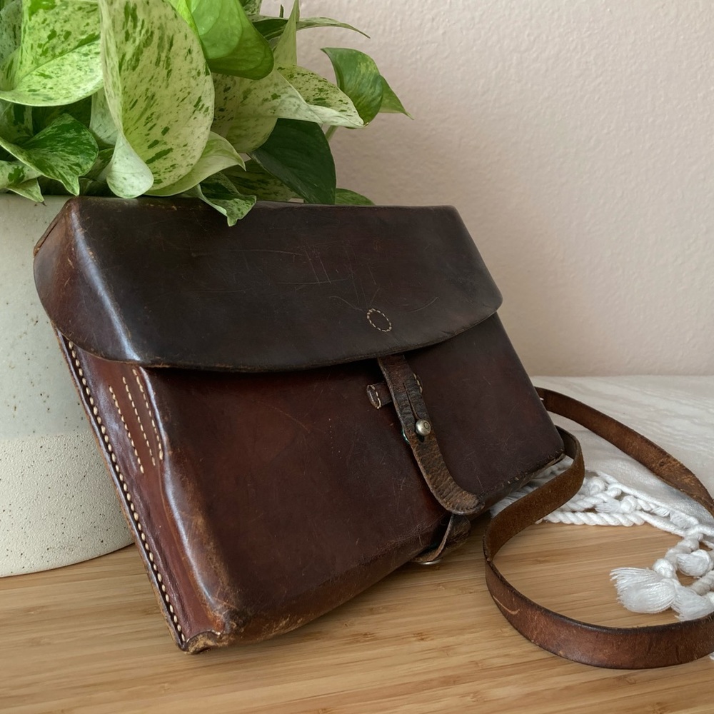 Vintage Swiss Military Leather Bag (1937)